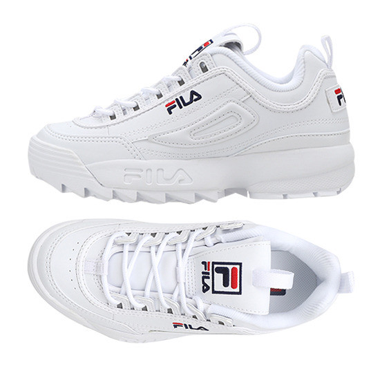 Fila Disruptor II 2 Unisex Sneakers Shoes - White/White(FS1HTA1071X/ FS1HTZ3071X)